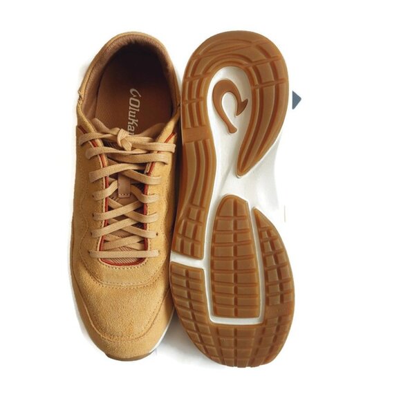 Olukai KOHEO Mens Size 10 Suede Leather Casual Lace Up Sneakers Golden Sand - Picture 7 of 9